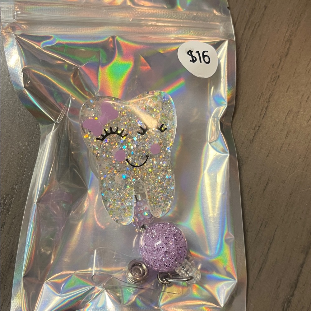 Purple Tooth Badge Holder